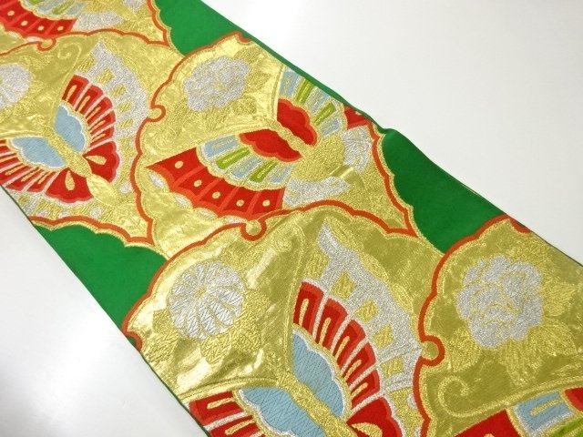 JAPANESE KIMONO / ANTIQUE BUTTERFLY PATTERN WOVEN FUKURO OBI (WEARABLE